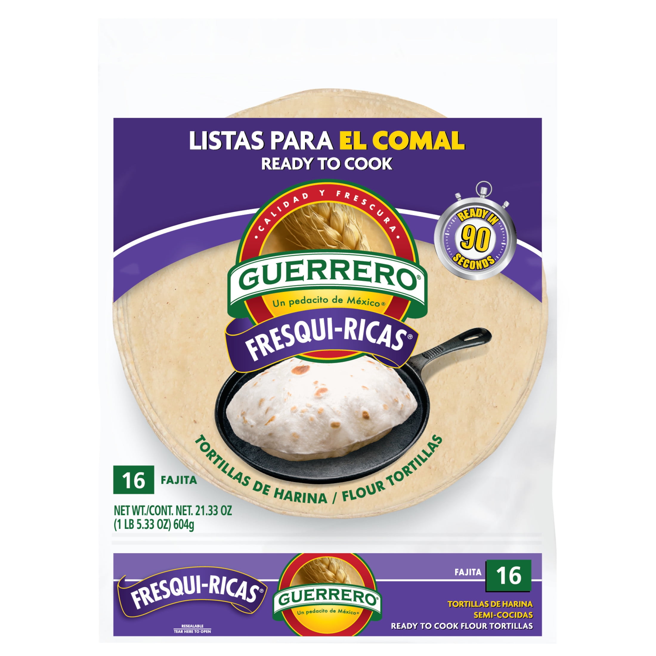 Guerrero Fresquiricas Ready to Cook Fajita Flour Tortillas, 21.33 oz