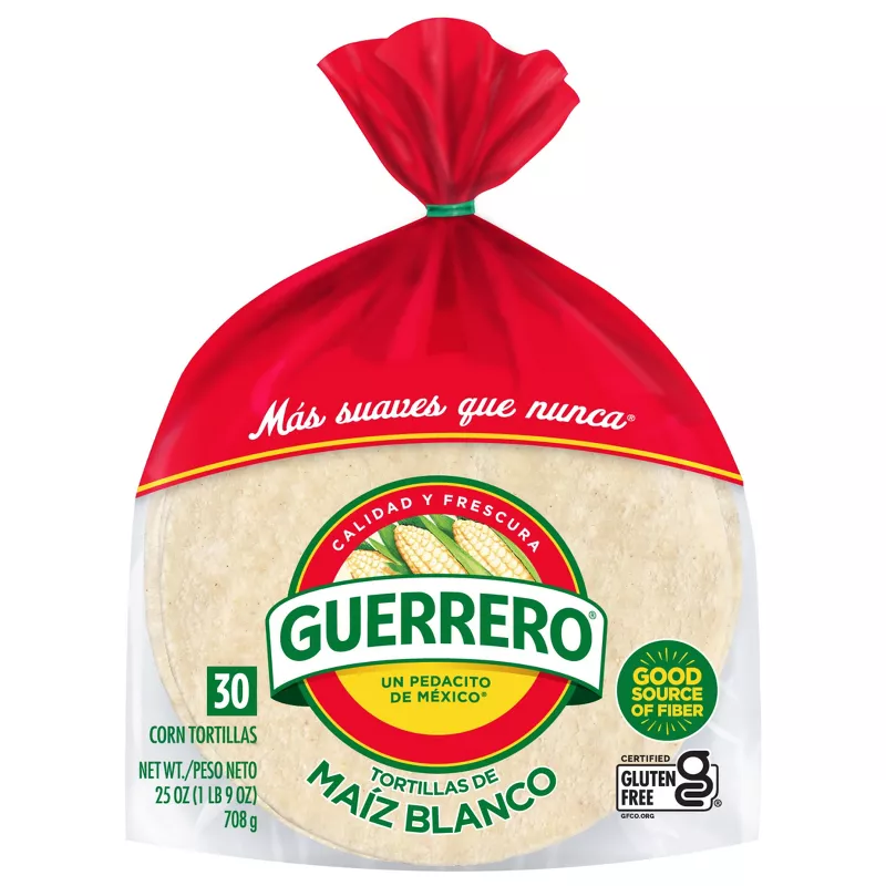 Guerrero Gluten Free White Corn Tortillas 25 oz (Pack of 6)