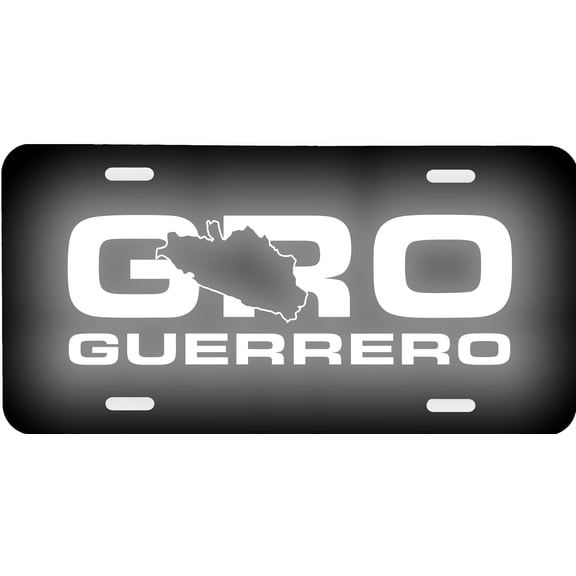 Guerrero Mexico Aluminum Vanity License Plate, 6'' x 12'' Reflective Lettering & Graphics, Tourist Souvenir Gift Sign