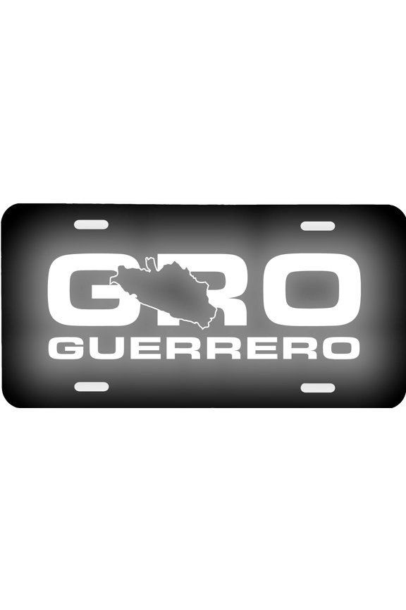 Guerrero Mexico Aluminum Vanity License Plate, 6'' x 12'' Reflective Lettering & Graphics, Tourist Souvenir Gift Sign