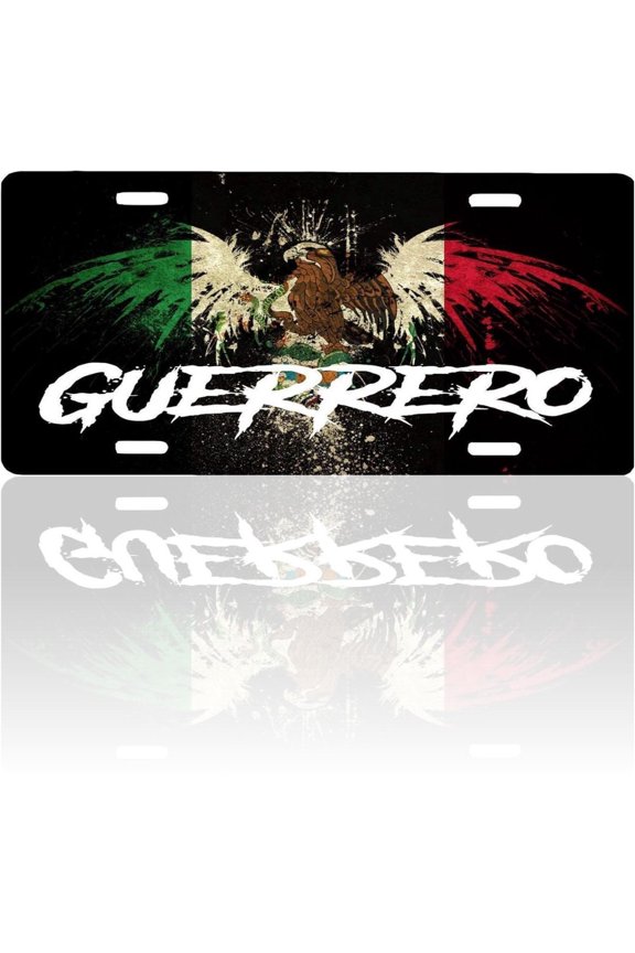Guerrero Mexico Aluminum Vanity Novelty License Plate Placa, 6" x 12", Souvenir, Decorative Tourist Gift Sign