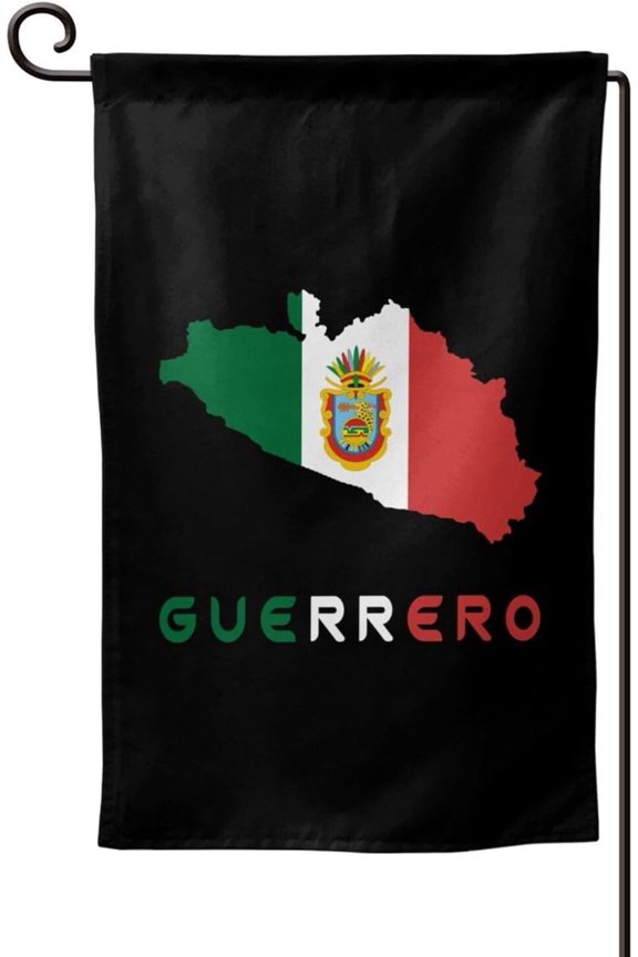 Guerrero Mexico State Flag Map Garden Flag 12.5x18 Inch Family Decorative Welcome Banner Outside Yard Mailbox Festival Ornaments Double-Sided Print One Size