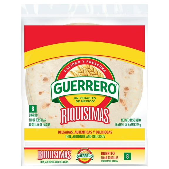 Guerrero Riquisimas Flour Tortillas, Burrito Size, 8 Count