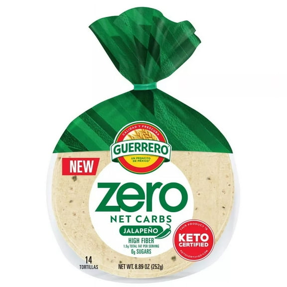 Guerrero Street Taco Size Zero Net Carbs Jalapeno Tortillas 14ct / 8.89oz (Pack of 6)