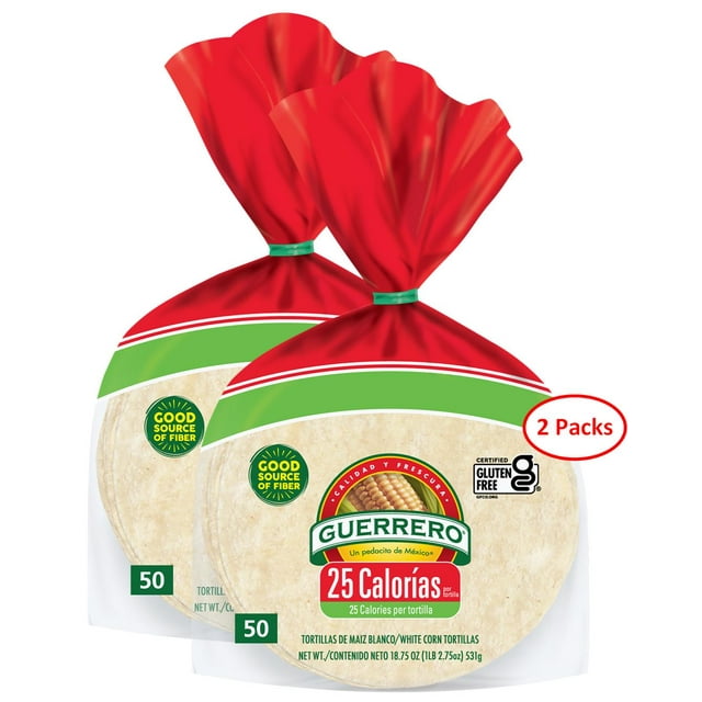 Guerrero White Corn Tortillas 25 Calories 50 count 18.75 oz 2