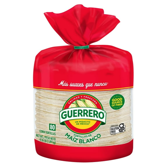 Guerrero White Corn Tortillas, 4.16 lbs, 80 Count (Pack of 6)