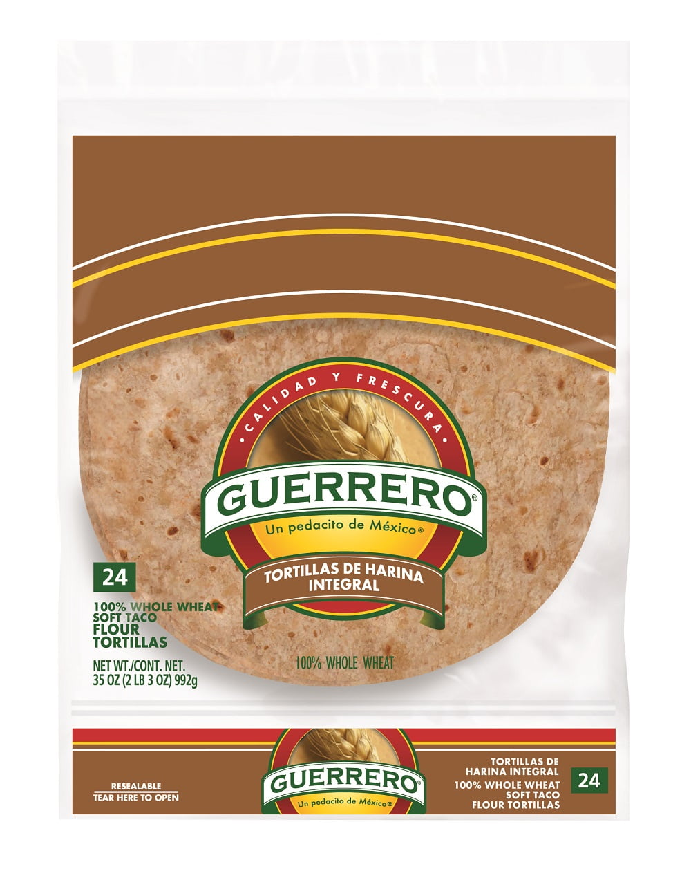Guerrero Whole Wheat Soft Taco Flour Tortillas, 24 Count