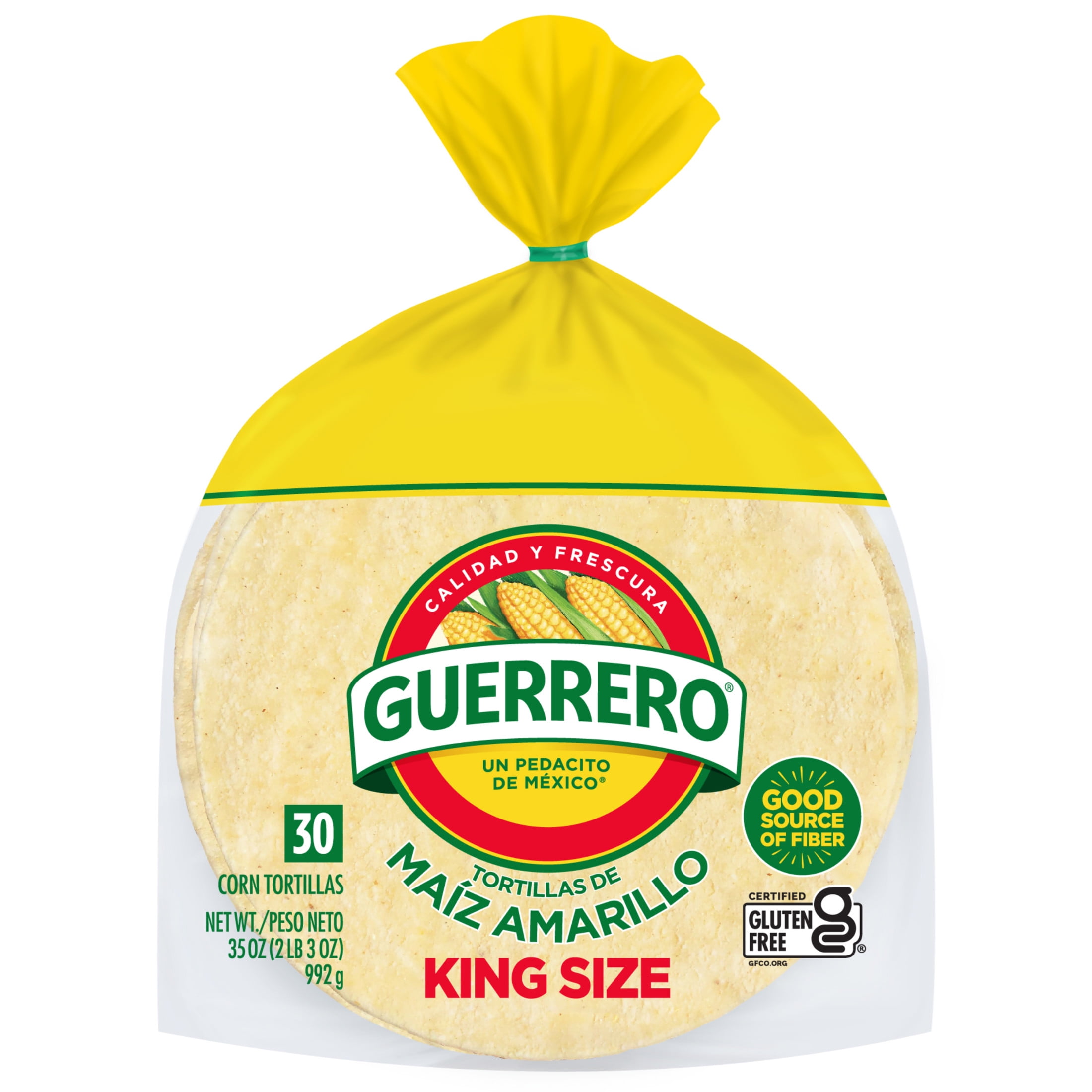 Guerrero Yellow Corn King Size Tortillas, 30 Count