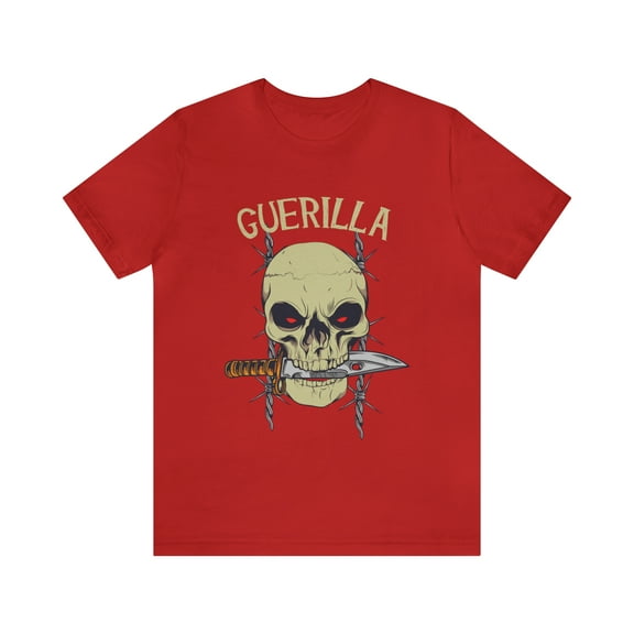Guerrilla Skull Knife Independent Force   Unisex Jersey Short Sleeve Tee