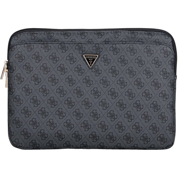 Guess 4G Zipper Pocket Triangle Logo Laptop Sleeve for 14" MacBook Black - GUCS14ZP4DPTK