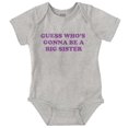 thumbnail image 1 of Guess A Big Sister Older Family Siblings Bodysuit Jumper Girls Infant Baby Brisco Brands 12M, 1 of 6