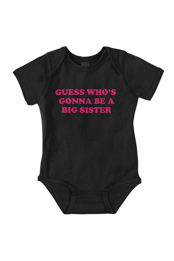 Guess A Big Sister Older Family Siblings Bodysuit Jumper Girls Infant Baby Brisco Brands 18M