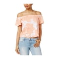 thumbnail image 1 of Guess Amore Printed Off The Shoulder Top Moderate Poppy True White S, 1 of 1
