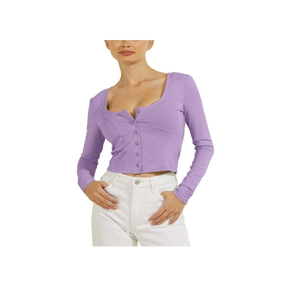 Guess Amori Button Up Top Fresh Lilac XS