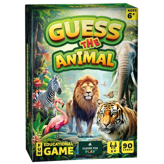 Guess The Animal – Educational Guess In 5 Clues Game for Kids & Family – Fun Children’s Guessing Game for Learning Animals, Perfect for Home, School or Travel – Girls, Boys Ages 6, 7, 8, 9, 10