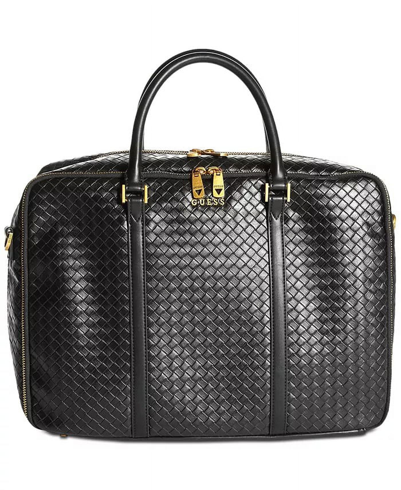 Guess BLACK Men's Crocodile Embossed Faux-Leather Evening Bag