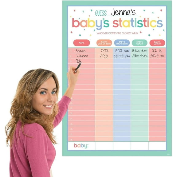 "Guess Baby's Statistics" Chart Game - 1 Pc