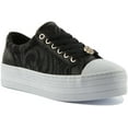 thumbnail image 1 of Guess Bells Women's Low Top Lace Up Synthetic Lace Trainers In Black Size 7.5, 1 of 6