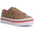 thumbnail image 1 of Guess Bhania Women's Low Top Lace Up Synthetic Sneakers In Beige Size 8.5, 1 of 6