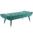 thumbnail image 1 of Modway Guess Channel Tufted Performance Velvet Accent Bench in Teal, 1 of 7