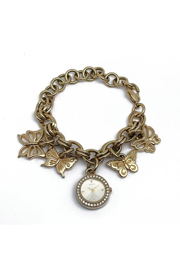 Pre-Owned Guess Charm 20mm Steel Ladies Quartz Watch U12568L1 (Good)