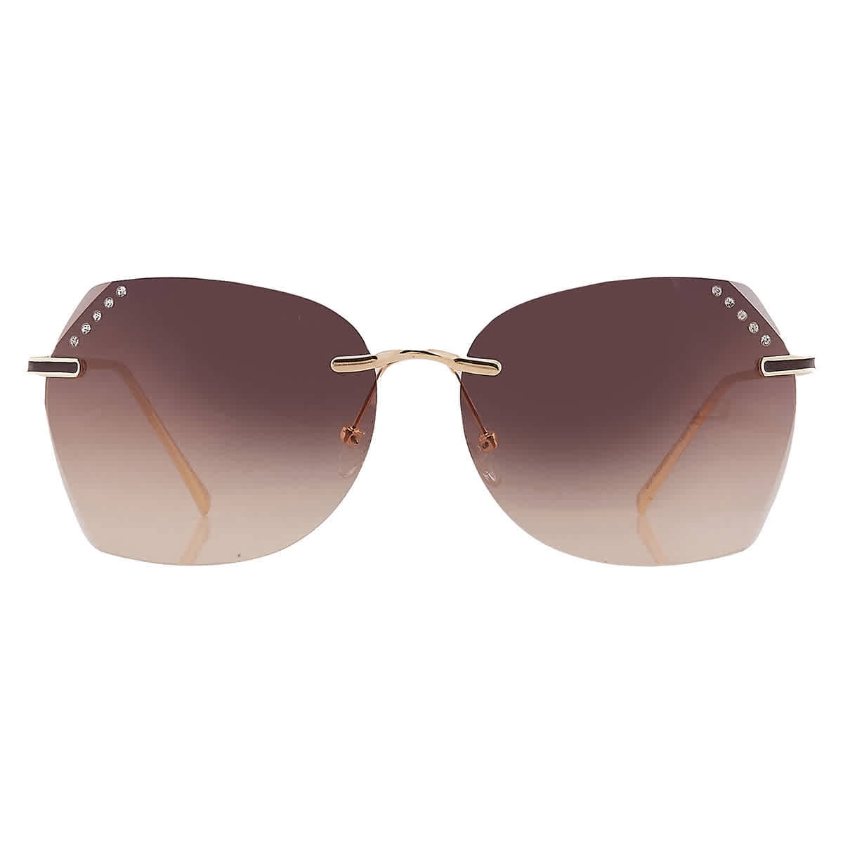 Guess New GF0384/S 32F Gold/Brown Gradient Rimless Sunglasses Guess Factory GF0384-32F 61mm New Sunglasses - Walmart.com main image 3