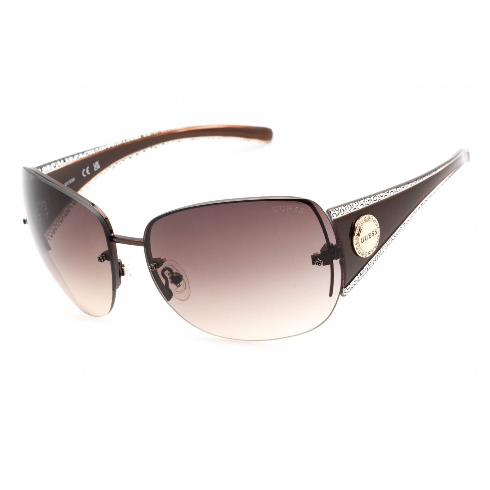 GUESS Factory Women's Sunglasses, Rectangular, Dark Brown Frame