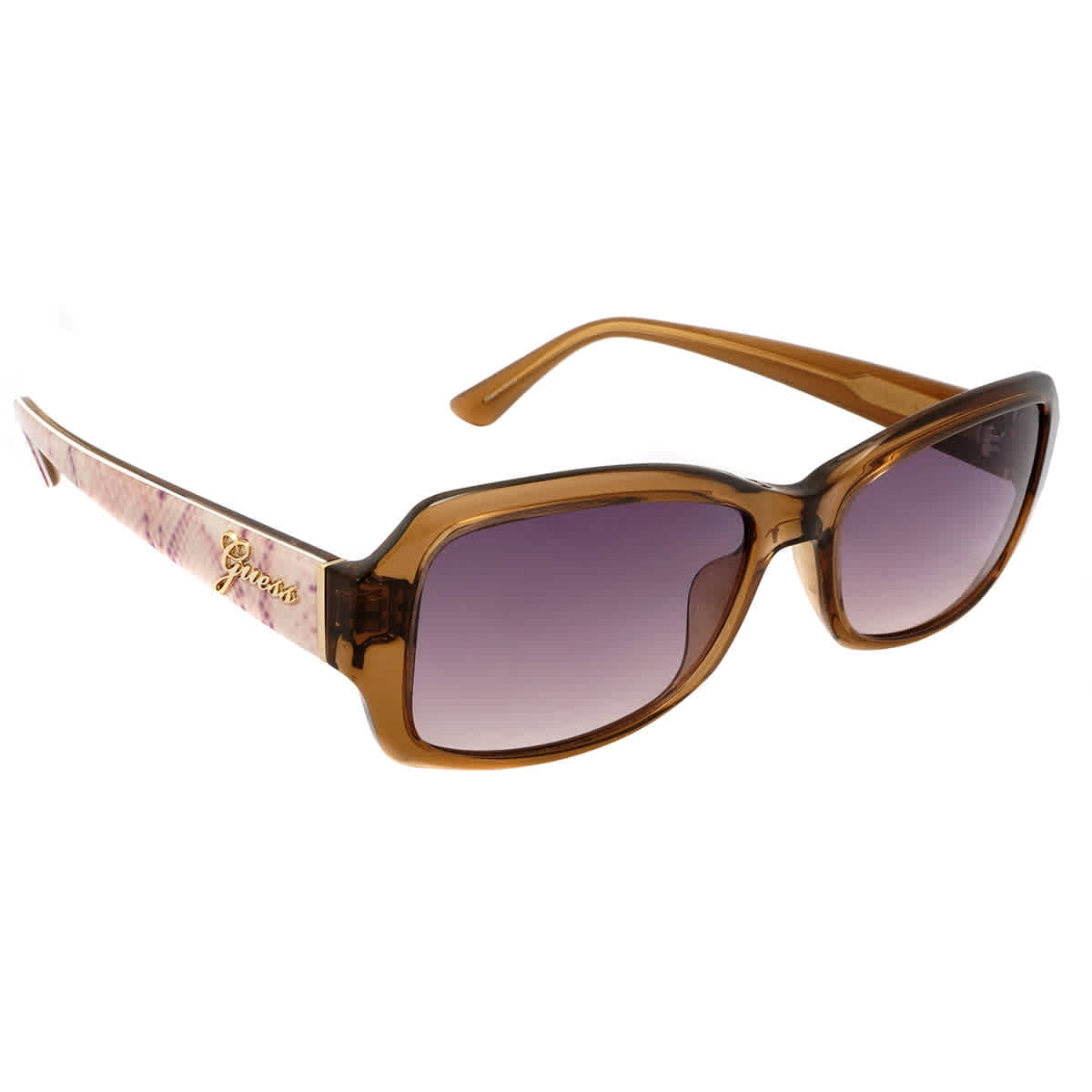 Guess Gradient Brown Rectangular Ladies Sunglasses Gu7683 45f 55 8302