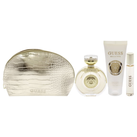 Guess Guess Bella Vita , 4 Pc Gift Set 3.4oz EDP Spray, 0.5oz EDP Travel Spray, 3.4oz Body Lotion, Pouch