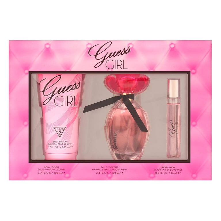 Guess Girl 3 Pc Gift Set for Women - 3.4 Oz EDT Spray, 6.7 Oz Body