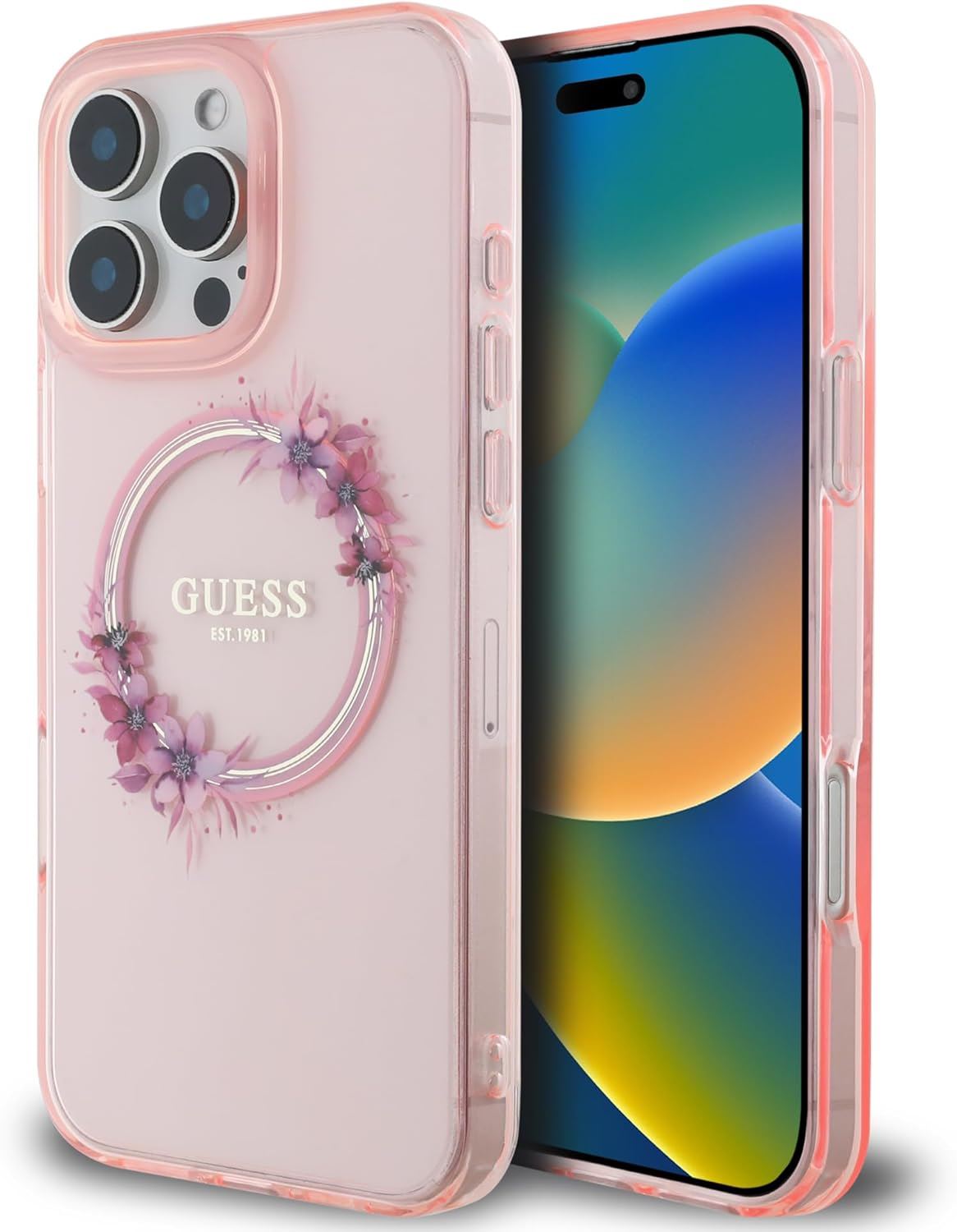 Etui Guess IML Metal Glitter 4G Circle Triangle MagSafe Do IPhone 16 Pro Max Rozowy 2145238 Etui Guess IML Metal Glitter 4G Circle Triangle MagSafe Do IPhone 16 Pro Max Rozowy 2145238