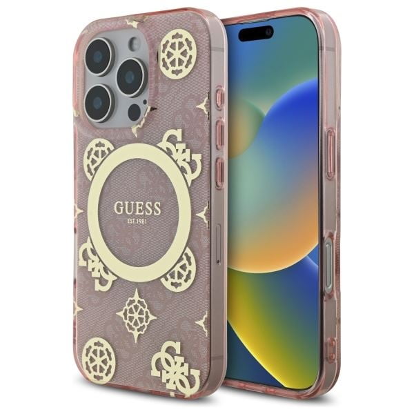 【GUESS】iPhone16Pro対応 Peonyケース ベージュ 高級感 Peony iPhone 16 Pro Case | GUESS