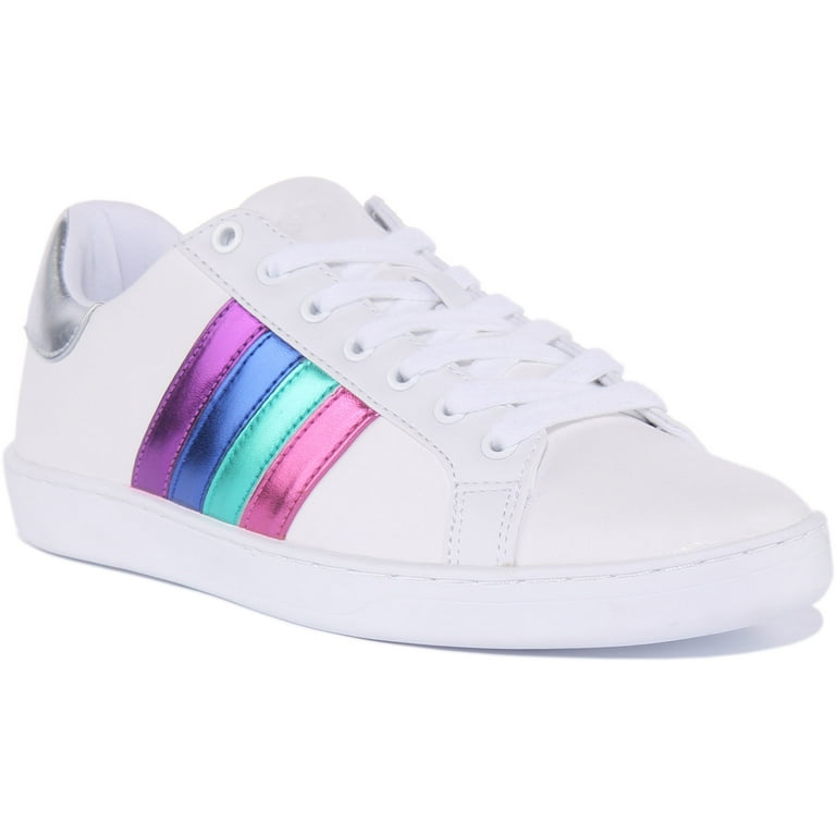 Guess Jacobb Women's Low Top Lace Up Leather Trainers In White