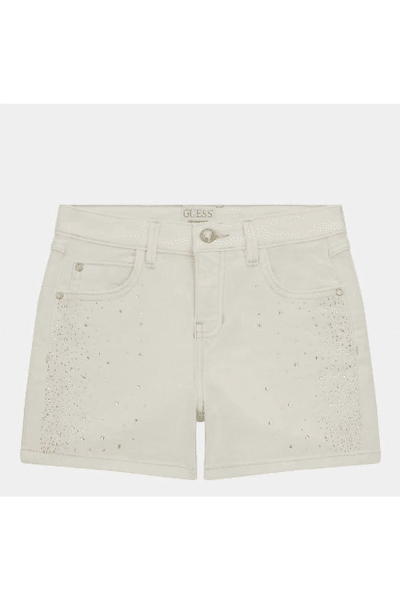 Kids Ivory Rhinetones Denim Shorts, 7