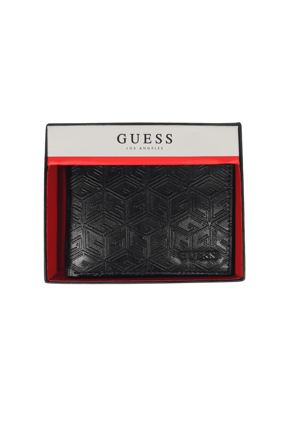 Los Angeles Men's Bifold Embossed G Cube Logo Leather Wallet