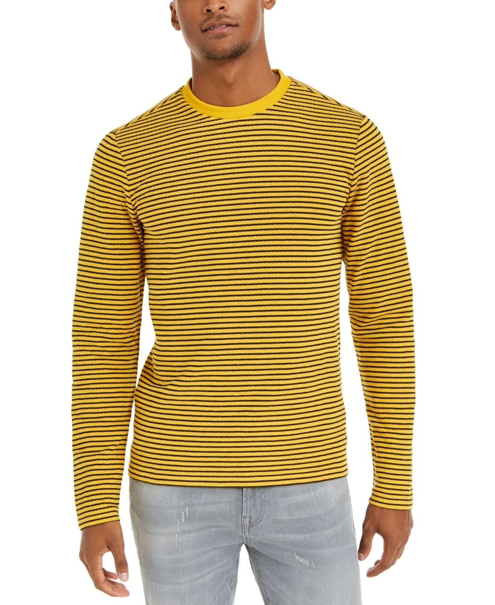 Guess yellow striped hot sale shirt