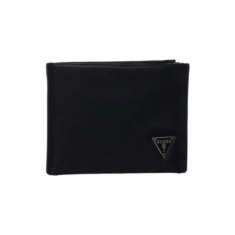 Guess Men's Leather Credit Card Id Wallet Passcase Bifold Black
