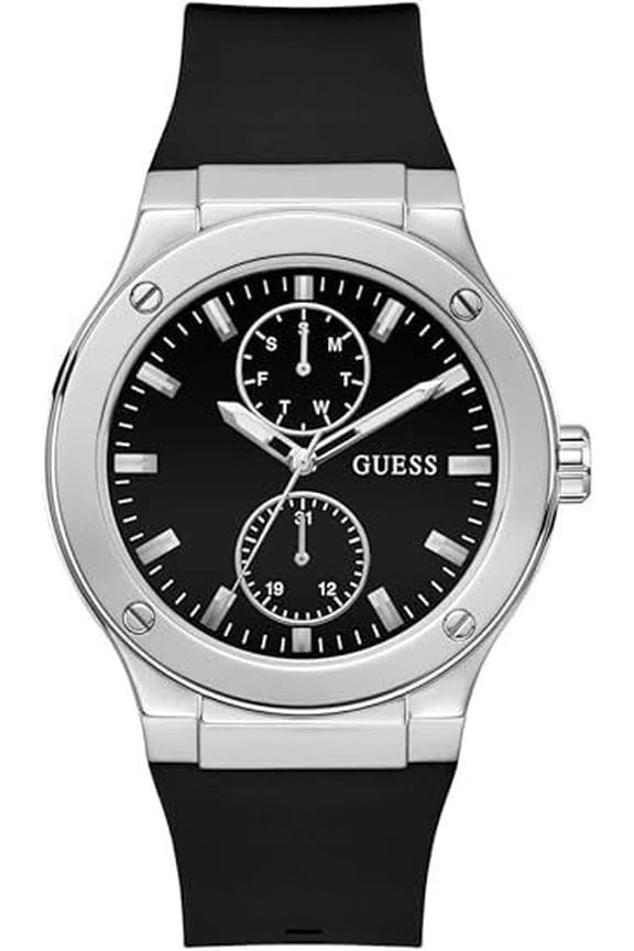Men's Black Silver Tone Multi-function Watch - GW0491G3