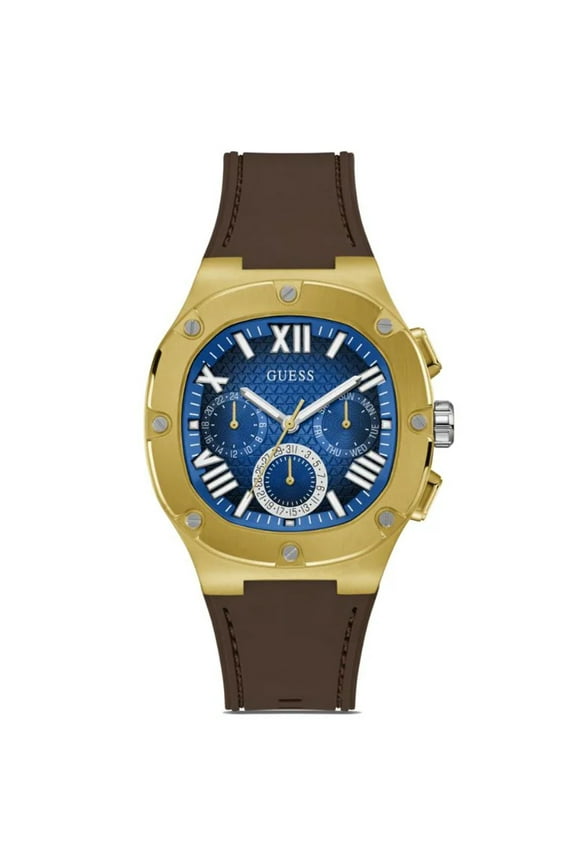 Men's Brown Gold Tone Multi-function Blue Dial Watch - GW0571G5