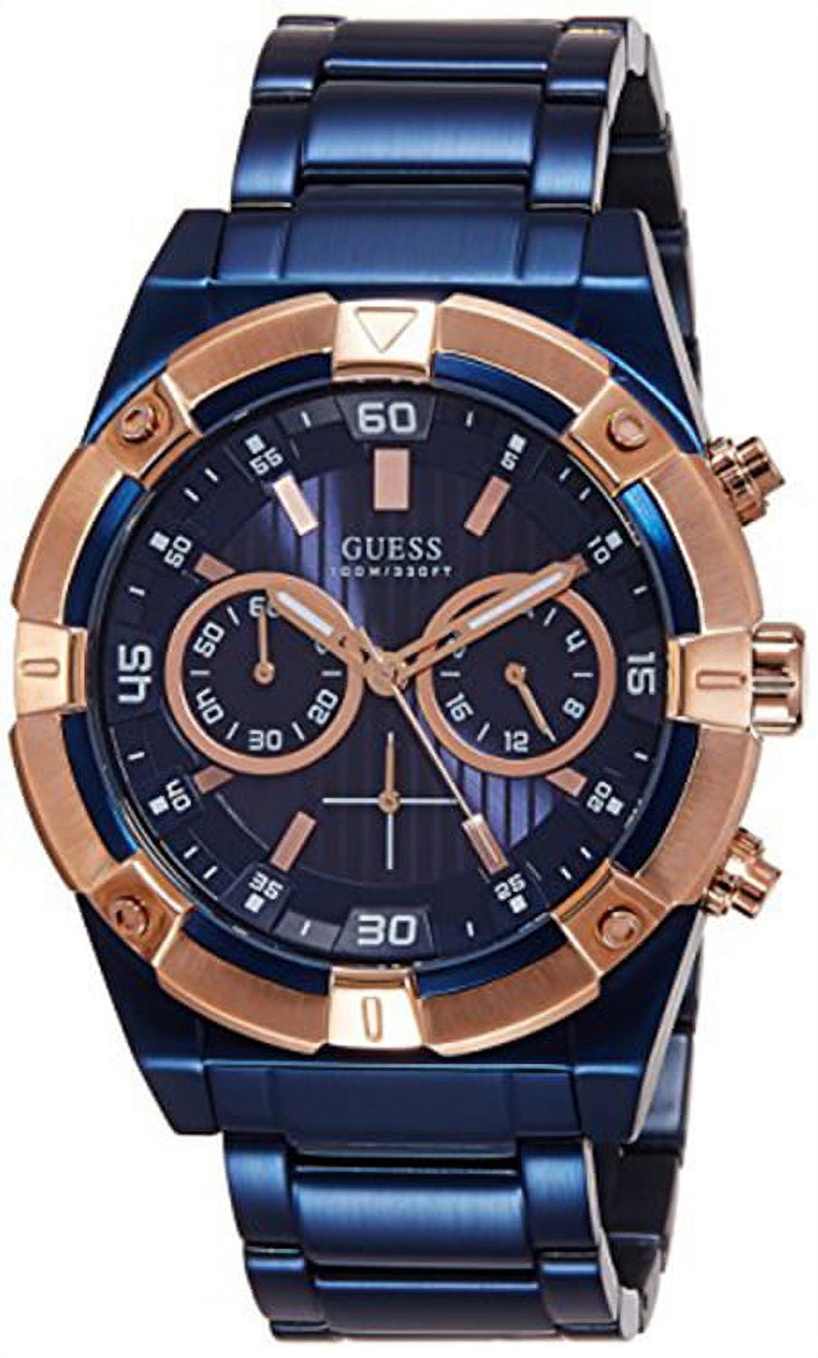 Guess Men s Chronograph Stainless Steel Blue Dial Watch W0377G4