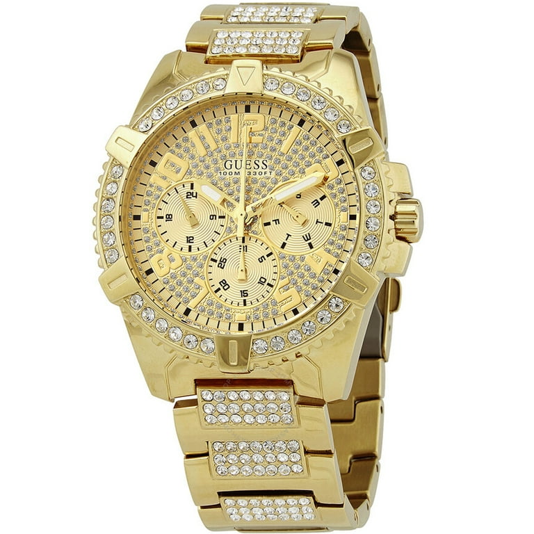 Guess Men's Classic Gold Dial Watch U0799G2