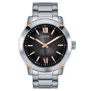 Guess Mens Crescent Silver Quartz Stainless Steel Watch - GW0574G1