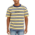 thumbnail image 1 of Guess Men's Logo Graphic Stripe T-Shirt Yellow Size Small, 1 of 3
