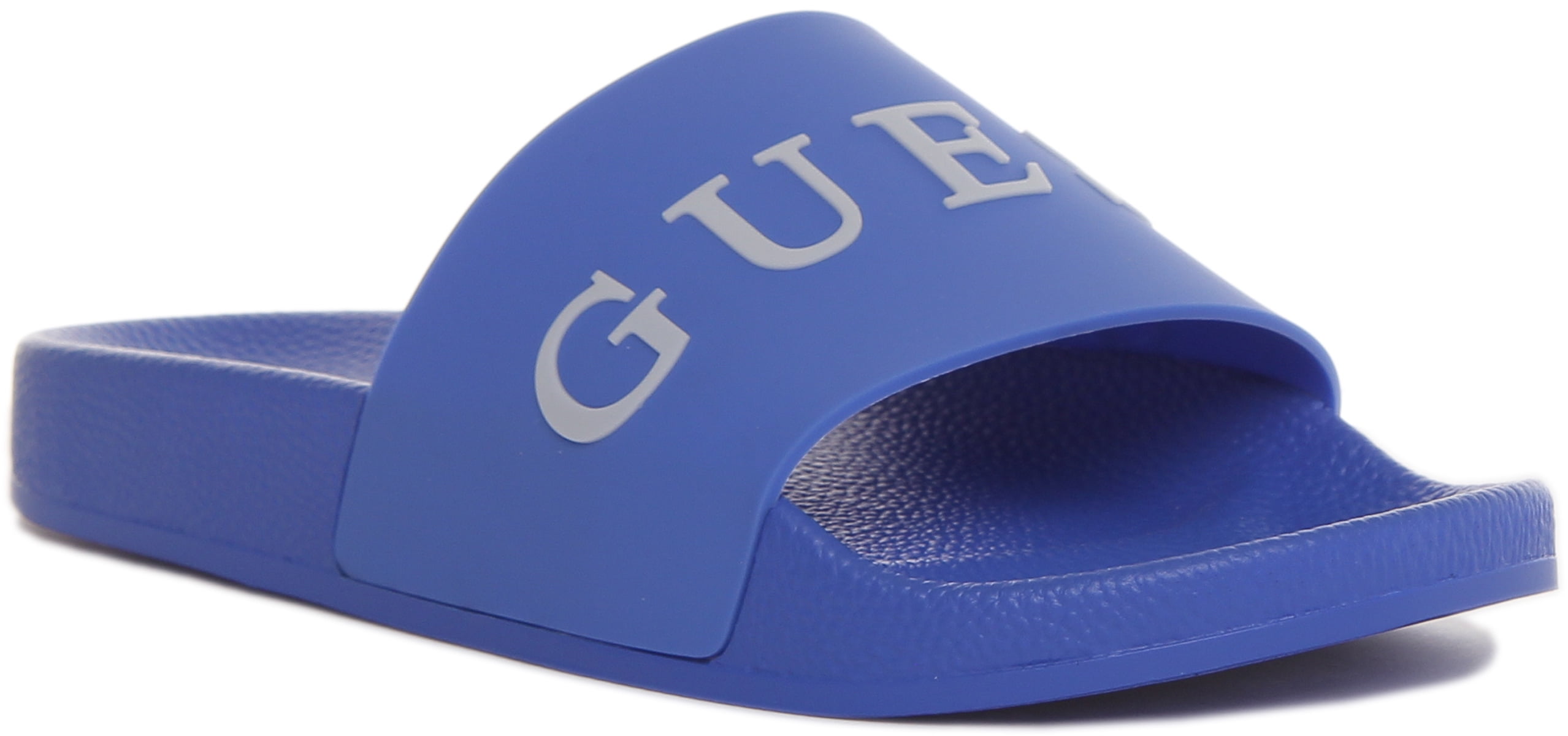 Guess Men's Logo Print Beach Slide Sandal In Blue Size 10.5 - Walmart.com