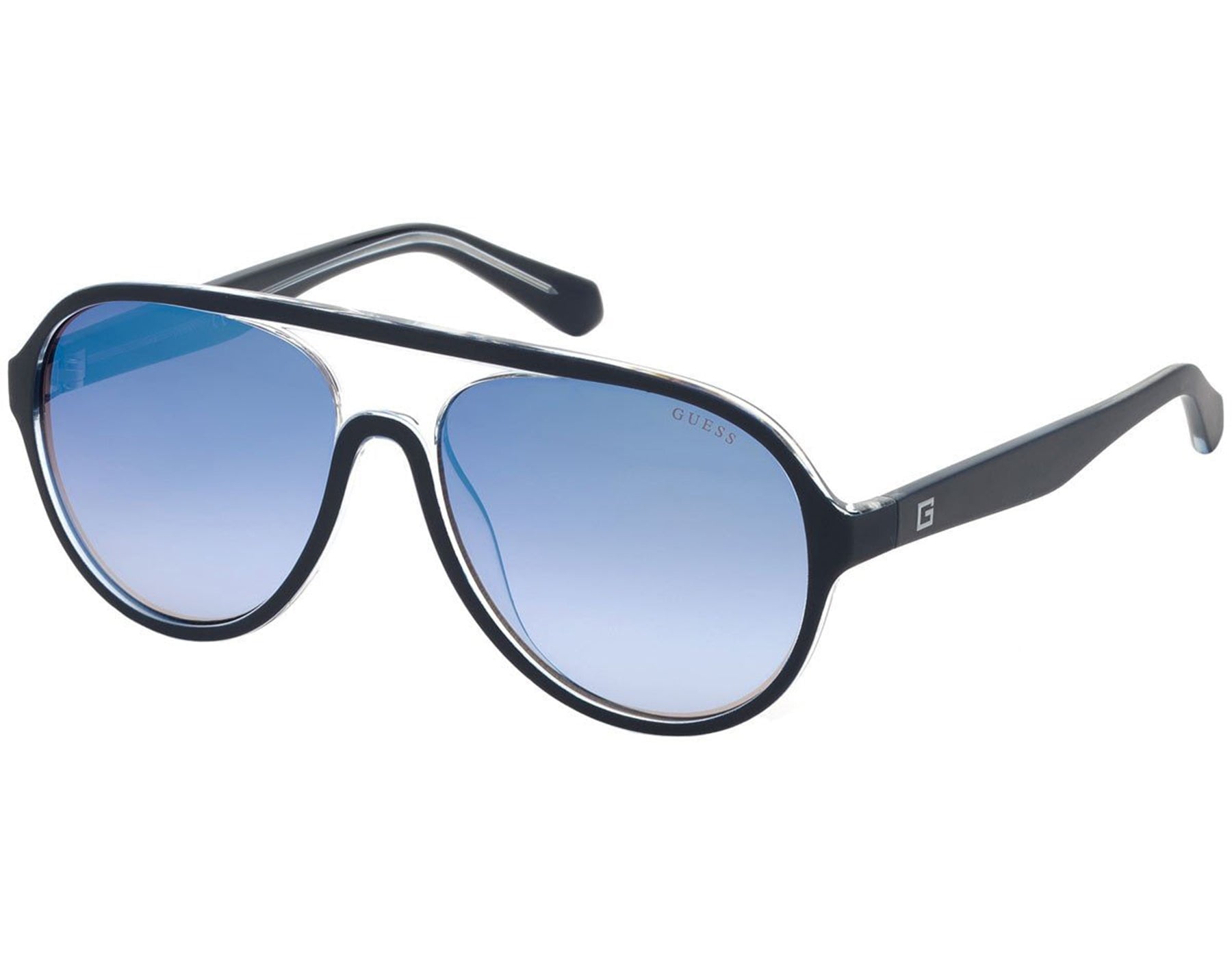 Guess Men's Mirrored Gu6942 GU6942-92X-57 Blue Round Sunglasses
