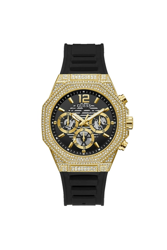 Mens Momentum Black Gold Tone Multi-function