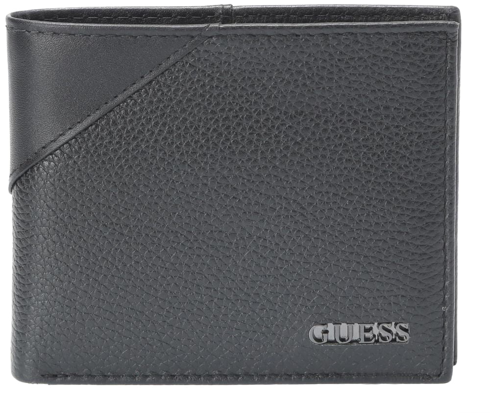 Guess Men's Premium Leather Credit Card ID Billfold Wallet Black