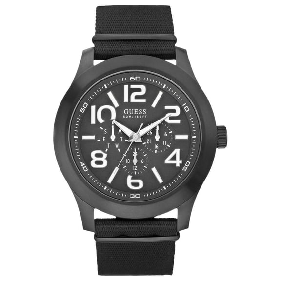 Guess Men's Rugged Black Fabric Chronograph Watch, W11623G1