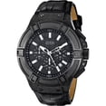 thumbnail image 1 of Guess Men's STEEL W0408G1, Rigor,Chronograph,Dress Sport,Genuine Leather Strap,Dark Case,Screw Crown,100m WR, 1 of 2