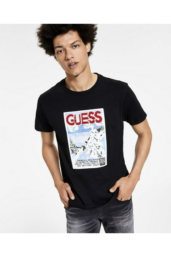 Men's Short Sleeve Round Neck Snow Week Graphic T-Shirt Jet Black Size L